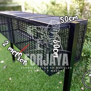 Basurero de fierro para exterior grande 200x50x60cm