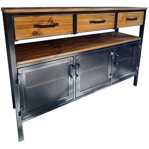 Mueble Tv de fierro y Madera Rack estilo Industrial 130x38x90cm