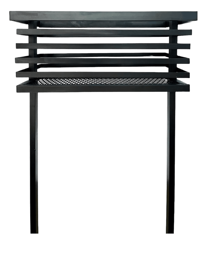 Basurero de fierro para exterior moderno 90x45x50 cm metálico negro resistente