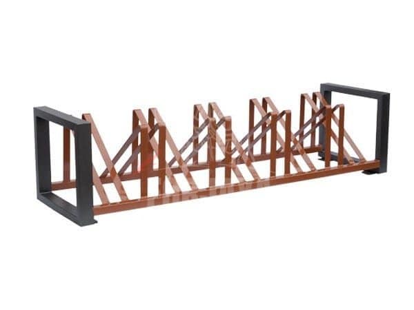 bicicletero metálico para exterior 9 puestos 200x50x52cm