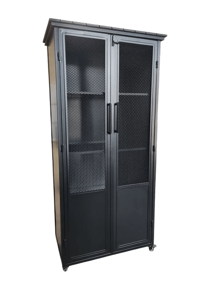 Armario de Fierro Estilo Industrial con Repisas y Puertas – 240x100x50 cm