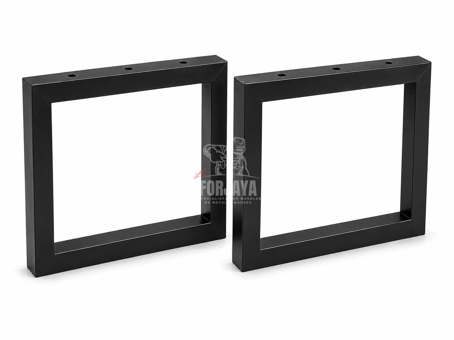 Soportes metálicos para mesón en fierro negro brillante