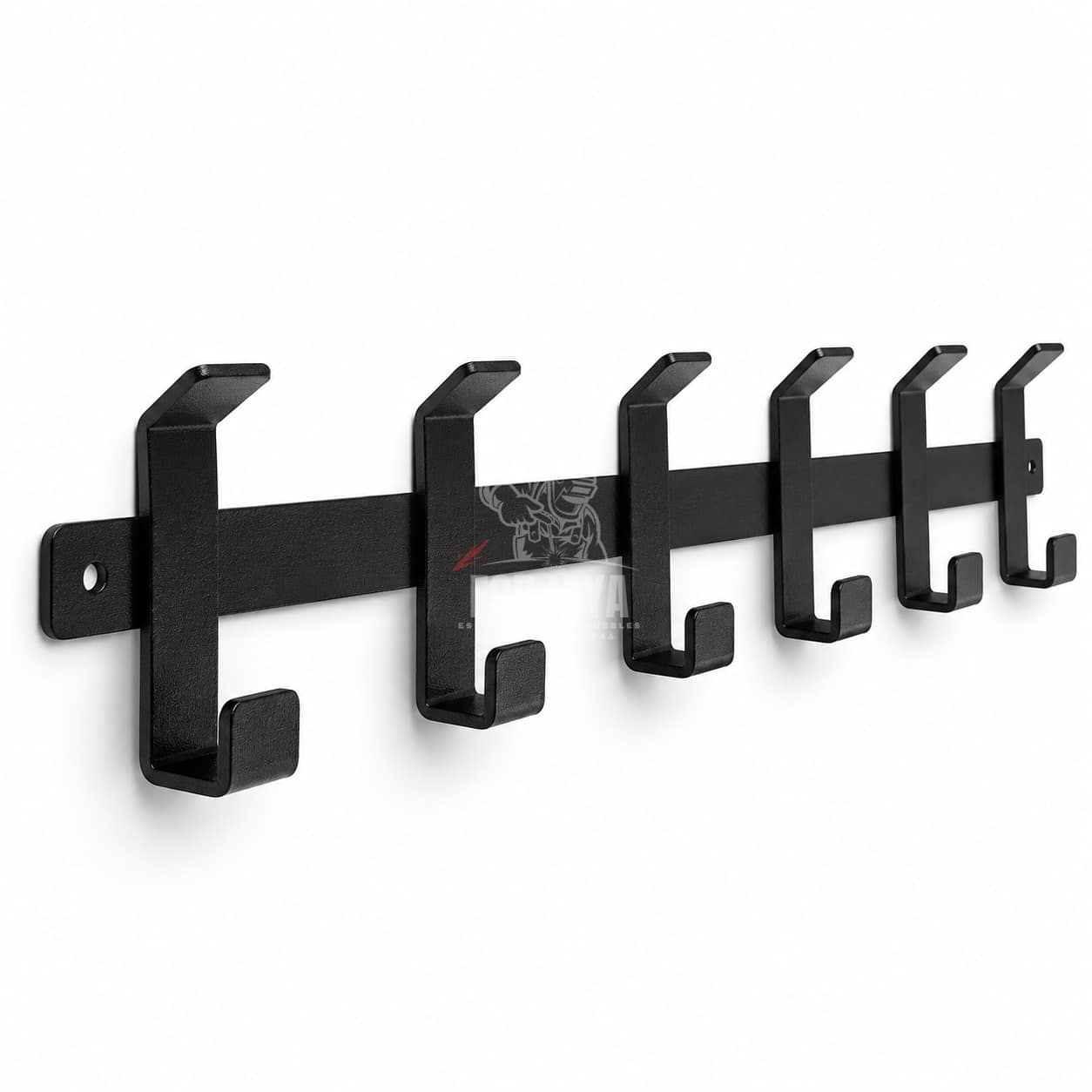 Perchero de Pared Metálico Negro de 6 Ganchos
